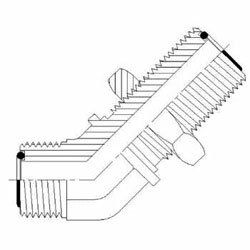 Hydraulic Fitting FS2702-04-04-FG 04MFS-04MFS 45 Degree Bulkhead Elbow Forged