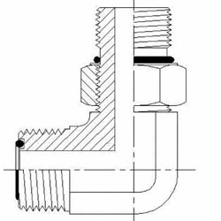 Hydraulic Fitting FS6801-L-04-04-NWO-FG 04MFS-04MAORB 90 Degree Elbow Long Forged
