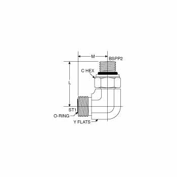 Hydraulic Fitting FS7202-06-04-NWO-FG 06MFS-04MBSPP 90 Degree Elbow