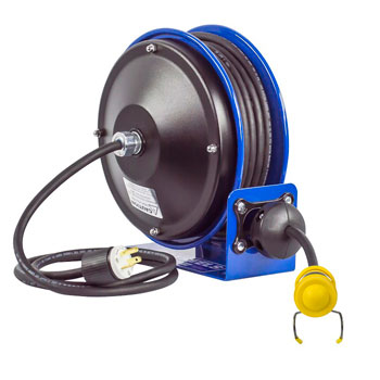 COXREELS PC10-3016-C - Compact efficient heavy duty power cord reel with a fluorescent tube light