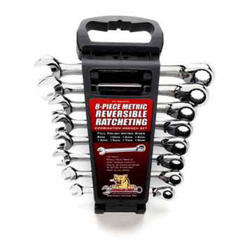 Reverse Ratcheting Combination Wrench Metric Full Polish Cougar Pro™