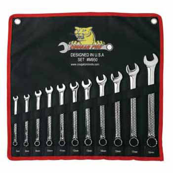 Combination Wrench Metric Full Polish Cougar Pro™ - 11 Piece Set 7mm to 19mm