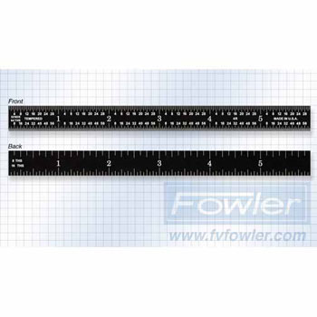 Fowler 52-307-006 6" Black Flexible Steel Rule 5R