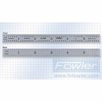 Fowler 52-411-006 6"4R FL RULE PRE-CERT