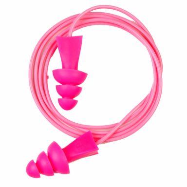Gateway Safety 942331 Tri-Grip JR Pink/Pink 27 NRR Corded Earplugs, TASCO 19018
