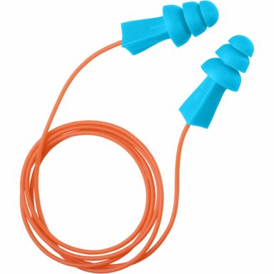 Gateway Safety 942511 Tri-Grip JR Light Blue/Orange 27 NRR Corded Earplugs, TASCO 9018