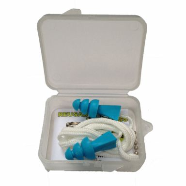 Gateway Safety 942521 Tri-Grip JR Light Blue/White 27 NRR Corded Earplugs, TASCO 9038