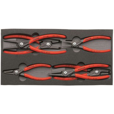 KNIPEX 00 20 01 V02 - 6 Pc Snap Ring Pliers Set in Foam Tray