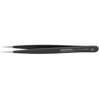 KNIPEX 92 21 01 ESD - Stainless Steel Gripping Tweezers-Needle-Point Tips-ESD