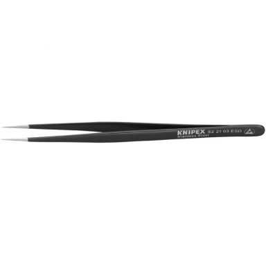 KNIPEX 92 21 03 ESD - Stainless Steel Gripping Tweezers-Needle-Point Tips-ESD