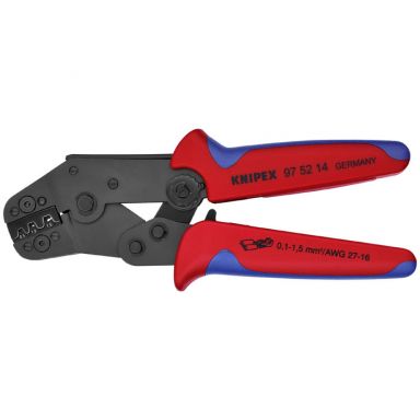 KNIPEX 97 52 14 - Crimping Pliers For Non-Insulated Open Plug-Type Connectors (Plug Width 2.8 and 4.