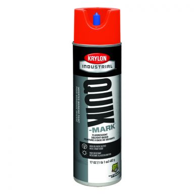 Krylon Industrial A03613 Fluorescent Safety Red Quik-Mark Solvent-Based Inverted Marking Paint  Case