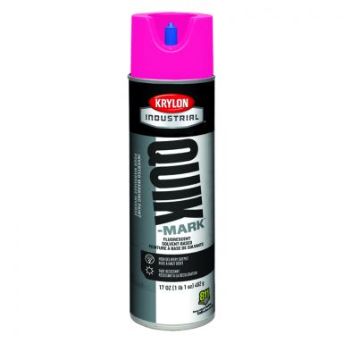 Krylon Industrial A03622 Fluorescent Hot Pink Quik-Mark Solvent-Based Inverted Marking Paint  Case o