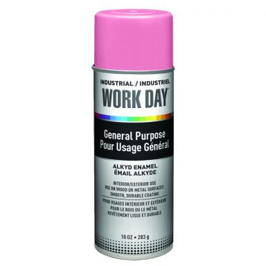 Krylon A04407007 Gloss Pink Industrial Work Day Spay Paint 10 oz. Aersol Can - Case of 12