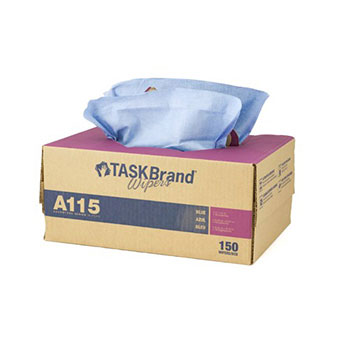 Adenna N-A115ITB - Non-Woven Wipers Taskbrand Heavy Duty Creped Blue 12 x 16.75  Interfold in TwinTo