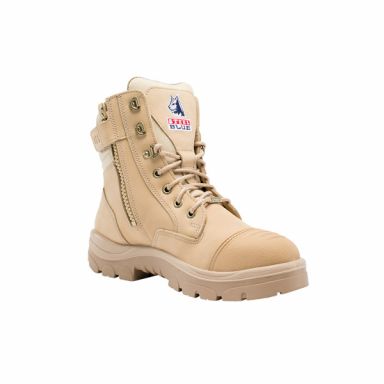 Steel Blue Mens Southern Cross Zip Scuff Sand 6-Inch Zip and Lace-Up Work Boot