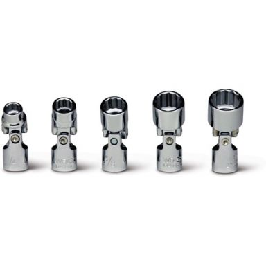 Wright Tool 207 1/4 Drive 5 Piece 12Pt. Standard Flex Socket Set, 1/4-Inch-1/2-Inch