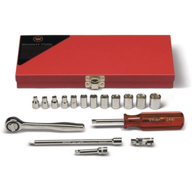 Wright Tool 221 1/4 Drive 17 Piece 6 Point Standard Metric Socket Set