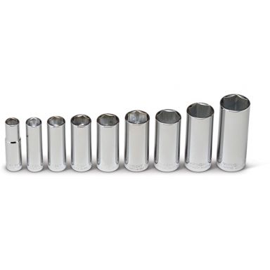 Wright 304 - 3/8 Drive 9 Piece 6 Point Deep Socket Set 3/8" - 7/8", Made in the USA