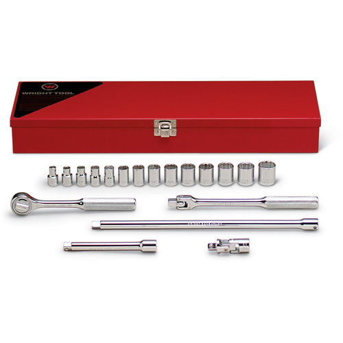Wright Tool 364 3/8-Inch Drive 19 Piece 12 Point Standard Metric Socket Set
