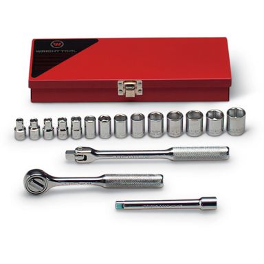 Wright Tool 366 3/8 Drive 17 Piece 6 Point Standard Metric Socket Set