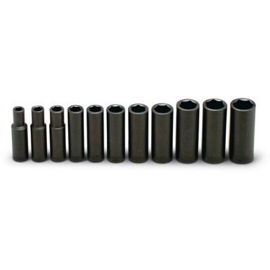 Wright Tool 412 1/2-Inch Drive 11 Piece Deep Impact Socket Set 3/8-Inch - 1-Inch
