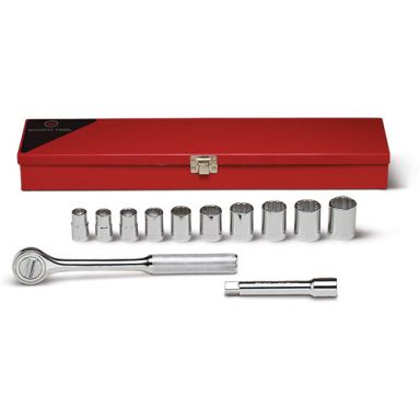 Wright Tool 418 1/2-Inch Drive 12 Piece Socket Set 7/16-Inch - 1-Inch