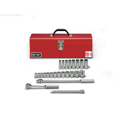 Wright Tool 425 1/2-Inch Drive 24 Piece Socket Set 7/16-Inch - 1-1/4-Inch