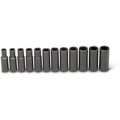 Wright Tool 461 1/2-Inch Drive 12 Piece 6 Point Metric Deep Impact Socket Set 10mm - 21mm