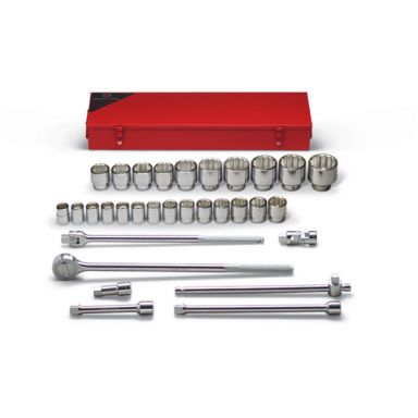Wright Tool 650 3/4 Drive 31 Piece Standard Metric Socket Set with Box, 19mm - 60mm