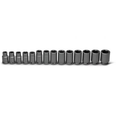 Wright Tool 660 3/4 Drive 14 Piece 6 Point Standard Metric Impact Socket Set, 19mm - 41mm