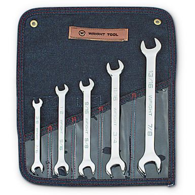 Wright Tool 735 5 Piece 3/8-Inch - 7/8-Inch Open End Wrench Set