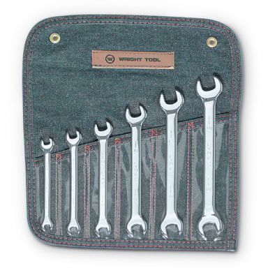 Wright Tool 740 6 Piece Metric Open End Wrench 8mm x 9mm - 18mm x 19mm