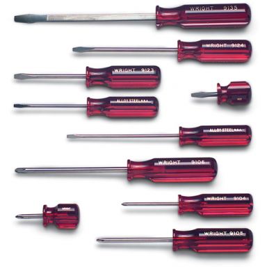 Wright Tool 9476 10-Piece Screwdriver Set 9123, 224, 15, 16, 22, 35, 06, 04, 05, 01 with  A714 Pouch