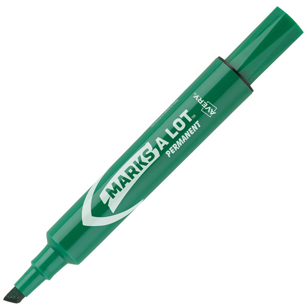 Avery® 07885 Marks A Lot® Regular Desk Style Permanent Markers Green, 1 Case