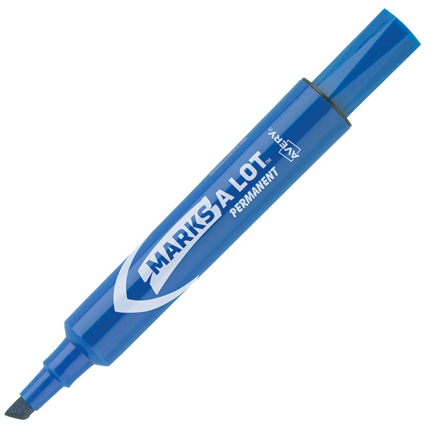 Avery® 07886 Marks A Lot® Regular Desk Style Permanent Markers Blue, 1 Case