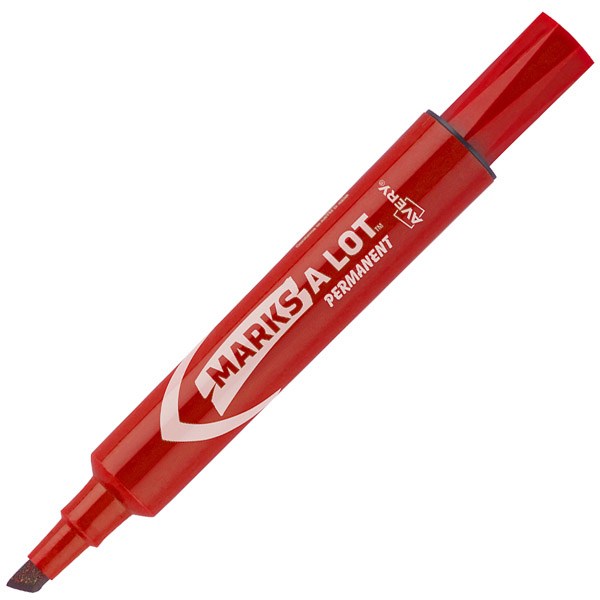 Avery® 07887 Marks A Lot® Regular Desk Style Permanent Markers Red, 1 Case