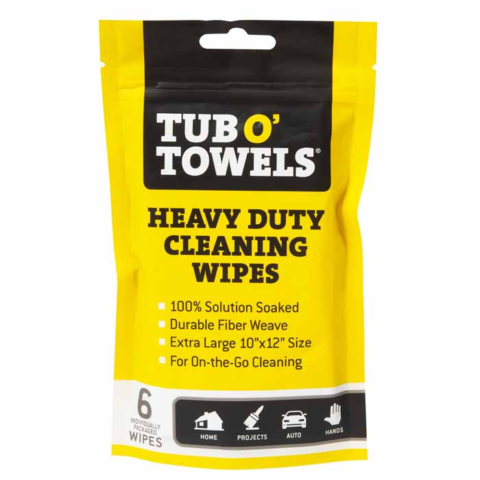 TW01-6 Tub O Towels 6 ct Singles Pouch