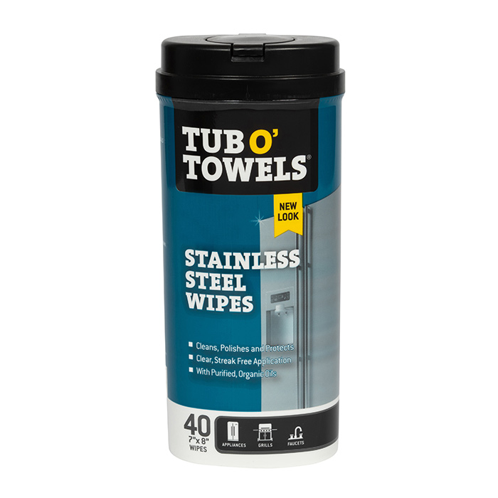 TW40-SS Tub O Towels Stainless Steel 40 Towel Canister