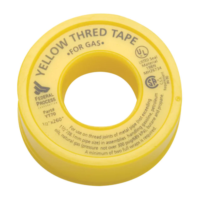 YT71 Yellow Thred Tape - HD 1/2" x 520" Roll
