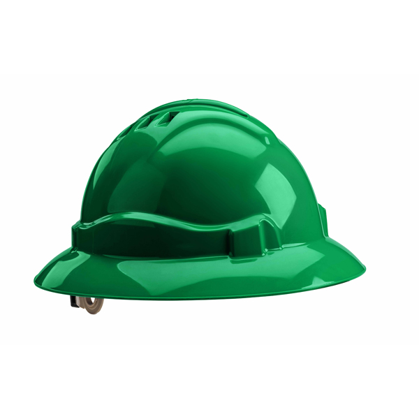 Gateway Safety 71405 Serpent Full Brim Vented Green Hard Hat