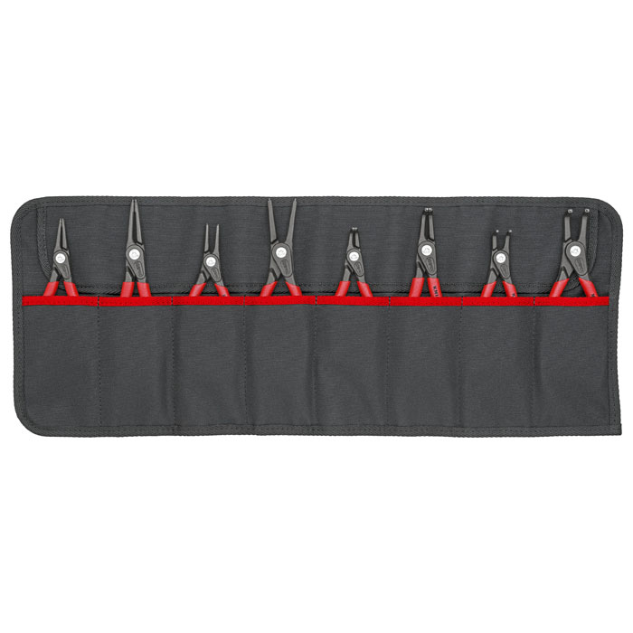 KNIPEX 00 19 58 V02 - 8 Pc Precision Snap Ring Pliers Set in Tool Roll