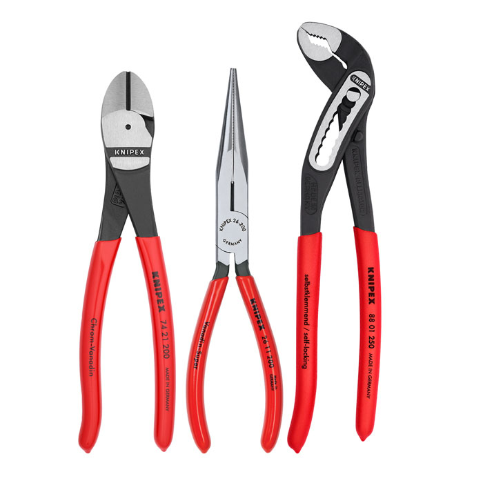 KNIPEX 00 20 08 US1 - 3 Pc Universal Pliers Set with Alligator Pliers