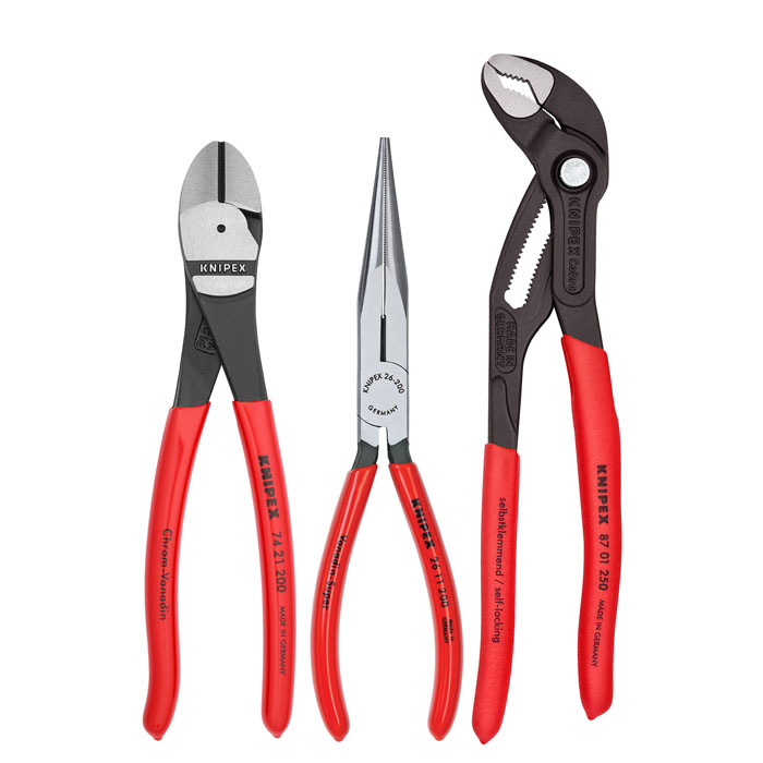 KNIPEX 00 20 08 US2 - 3 Pc Universal Pliers Set with Cobra Pliers