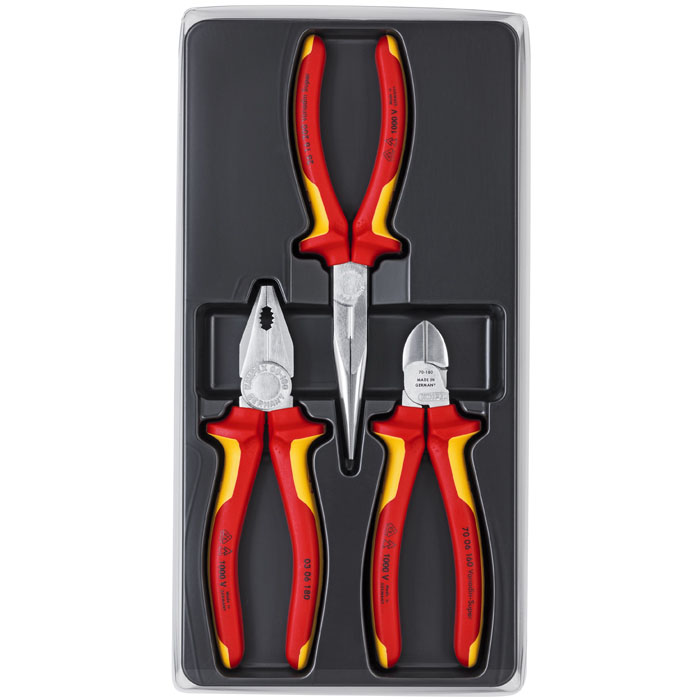 KNIPEX 00 20 12 - 3 Pc 1000V Insulated Tool Set