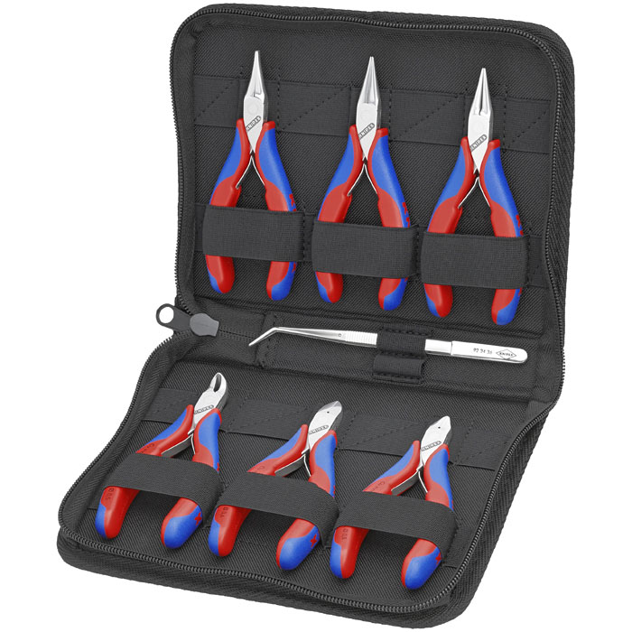 KNIPEX 00 20 16 - 7 Pc Electronics Pliers Set in Zipper Pouch
