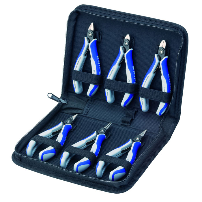 KNIPEX 00 20 16 P - 6 Pc Precision Electronics Pliers Set in Zipper Pouch