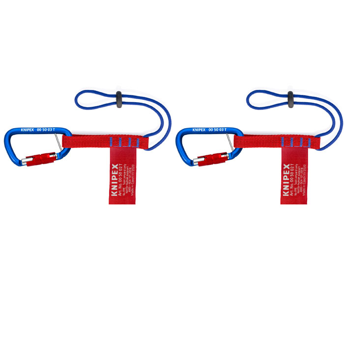 KNIPEX 00 50 06 T BKA - Tool Tethering Adaptor Straps with Captive Eye Carabiner