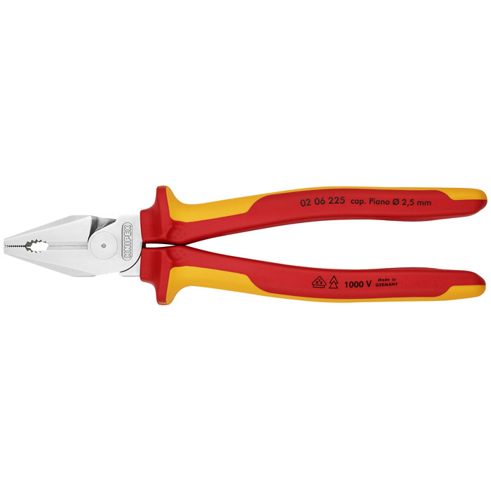 KNIPEX 02 06 225 - High Leverage Combination Pliers-1000V Insulated