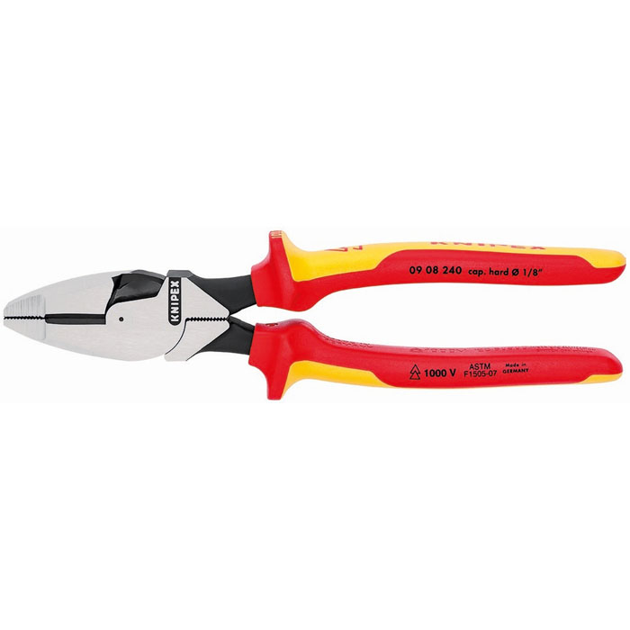 KNIPEX 09 08 240 US - High Leverage Lineman's Pliers New England Head-1000V Insulated
